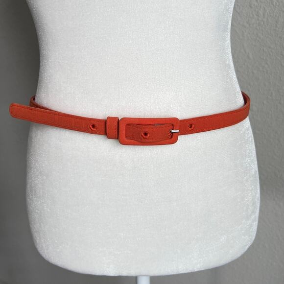 Lafayette 148  New York Orange Fabric Thin Belt Women\'s Small